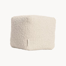 Load image into Gallery viewer, Cream wool bouclé cube cushion - handmade in UK