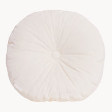Load image into Gallery viewer, Cream cotton corduroy round cushion - handmade in UK