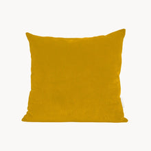 Load image into Gallery viewer, Cream and yellow cotton corduroy checkered square cushion - handmade in UK