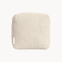 Load image into Gallery viewer, Cream wool bouclé cube cushion - handmade in UK
