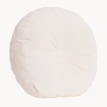 Load image into Gallery viewer, Cream cotton corduroy round cushion - handmade in UK
