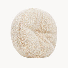 Load image into Gallery viewer, Cream wool bouclé round cushion - handmade in UK
