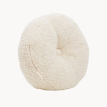 Load image into Gallery viewer, Cream wool bouclé round cushion - handmade in UK
