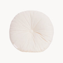Load image into Gallery viewer, Cream cotton corduroy round cushion - handmade in UK

