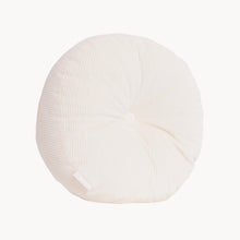 Load image into Gallery viewer, Cream cotton corduroy round cushion - handmade in UK

