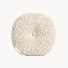 Load image into Gallery viewer, Cream wool bouclé round cushion - handmade in UK
