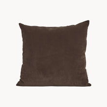 Load image into Gallery viewer, Cream and brown cotton corduroy checkered square cushion - handmade in UK
